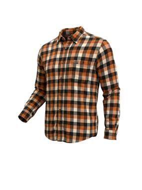 Realtree Buckhorn River Men's Orange Flannel Shirt Size XL Buffalo Check